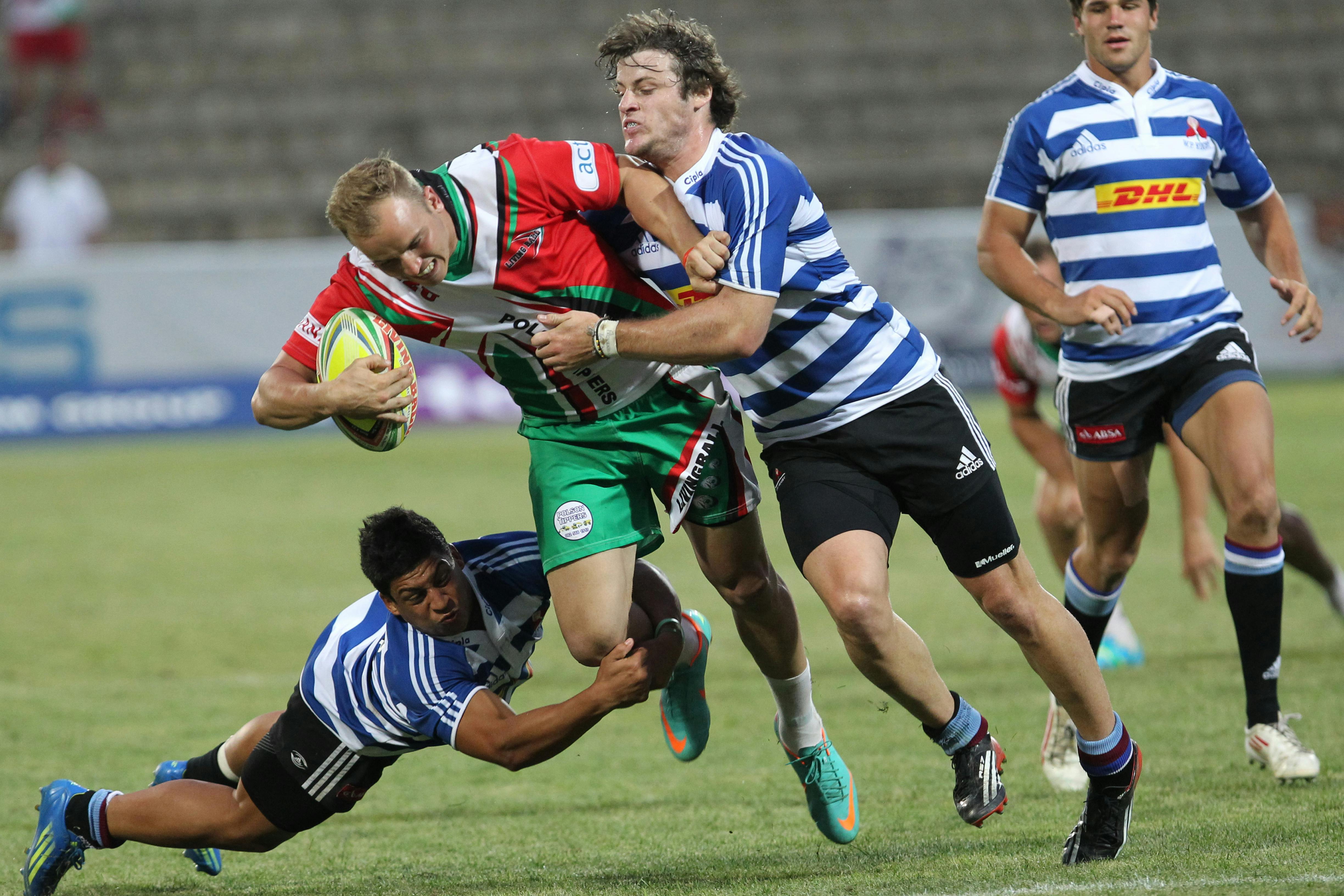 Rugbymatch på en fullsatt arena under en stor internationell turnering